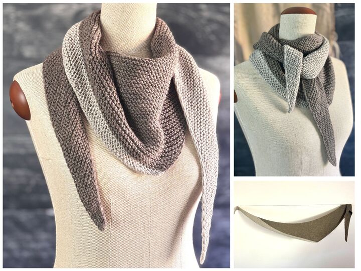 Cozy Corner – Strickanleitung für ein Dreieckstuch mit Kontrastfarbe