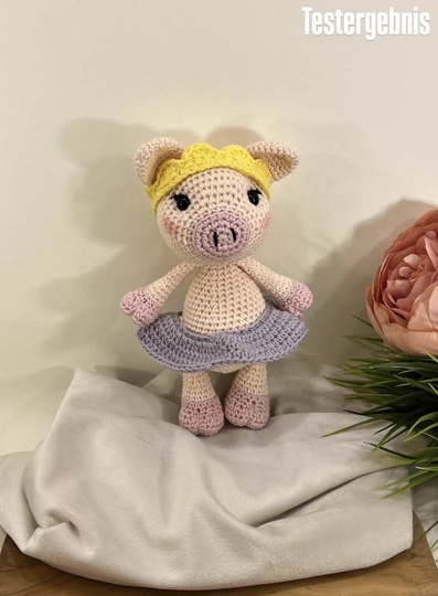 Schwein häkeln Prinzessin – Amigurumi Häkelanleitung PDF Deutsch