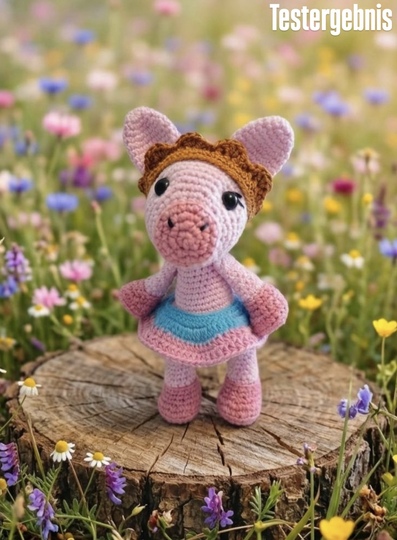 Schwein häkeln Prinzessin – Amigurumi Häkelanleitung PDF Deutsch