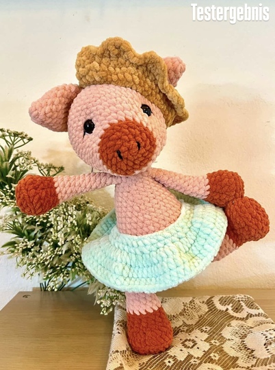 Schwein häkeln Prinzessin – Amigurumi Häkelanleitung PDF Deutsch