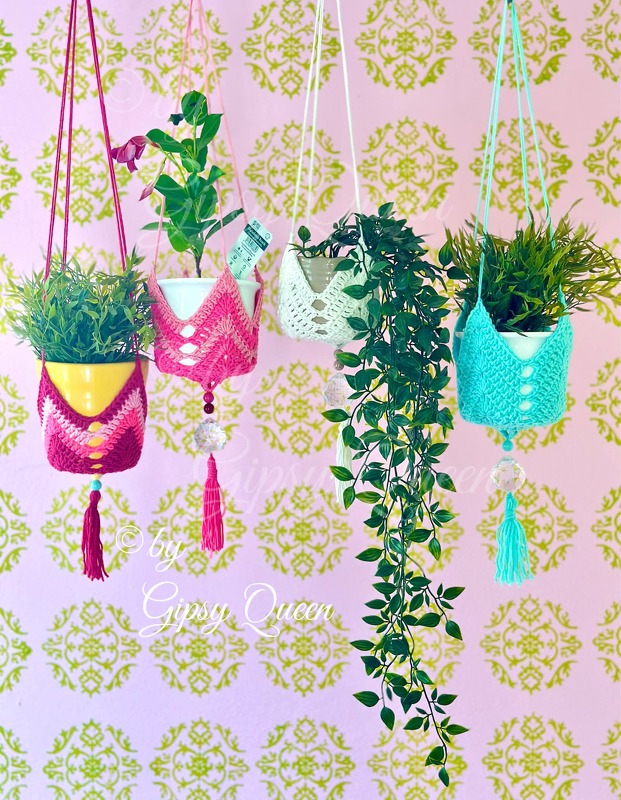 Pflanzampel Häkelanleitung PDF - Blumenampel im Boho Stil - Fensterdeko