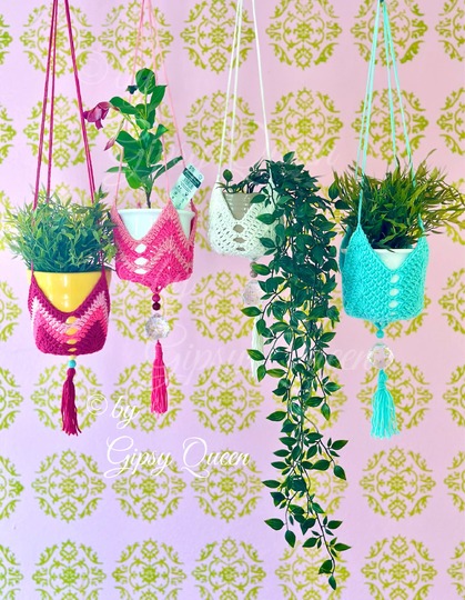 Pflanzampel Häkelanleitung PDF - Blumenampel im Boho Stil - Fensterdeko