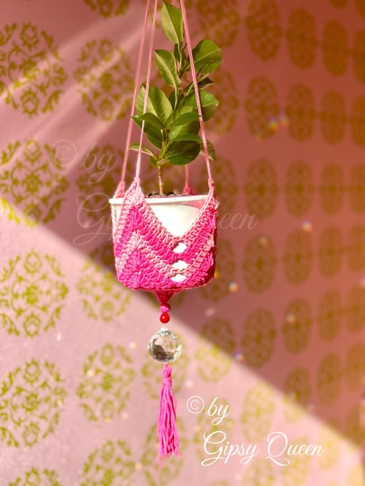 Pflanzampel Häkelanleitung PDF - Blumenampel im Boho Stil - Fensterdeko
