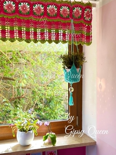 Pflanzampel Häkelanleitung PDF - Blumenampel im Boho Stil - Fensterdeko