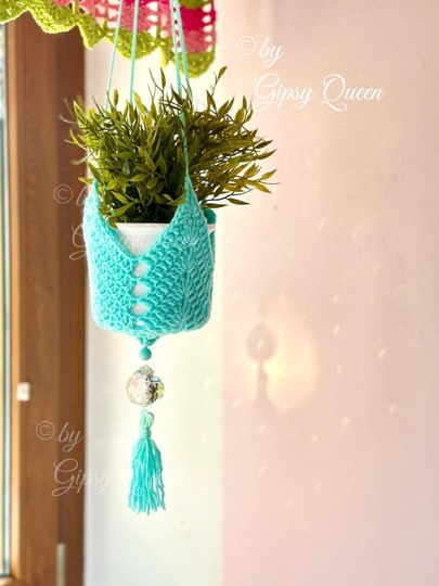 Pflanzampel Häkelanleitung PDF - Blumenampel im Boho Stil - Fensterdeko