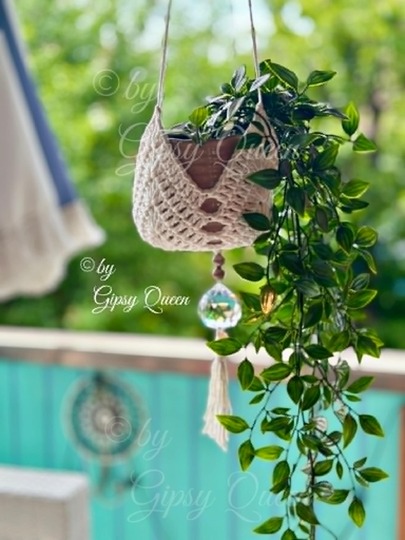 Pflanzampel Häkelanleitung PDF - Blumenampel im Boho Stil - Fensterdeko