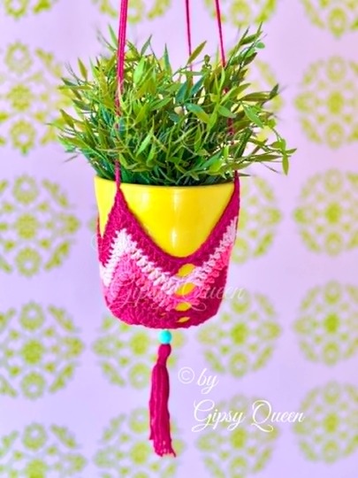 Pflanzampel Häkelanleitung PDF - Blumenampel im Boho Stil - Fensterdeko