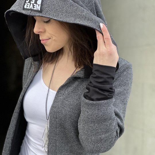 lovely lady cardigan 34-56 Jacke Bolero Long-Cardigan Schnittmuster Kapuze