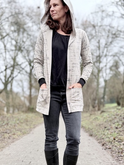 lovely lady cardigan 34-56 Jacke Bolero Long-Cardigan Schnittmuster Kapuze