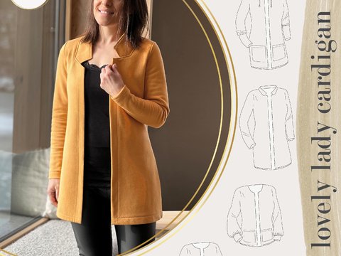 Beamer + A0 + A4 lovely lady cardigan 34-56 Jacke Bolero Schnittmuster