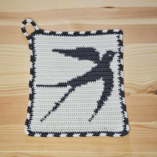 Häkelanleitung Topflappen "Schwalbe"