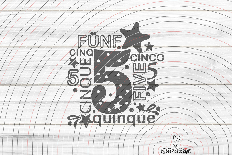 Fünf Plotterdatei SVG DXF
