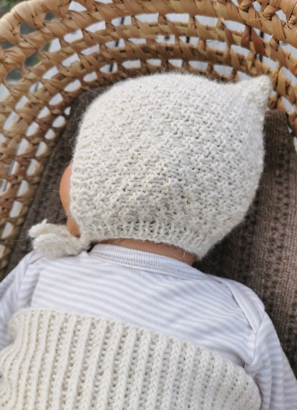 Anleitung Babymütze stricken | Neugeborenen Mütze im Perlmuster - Bild 3