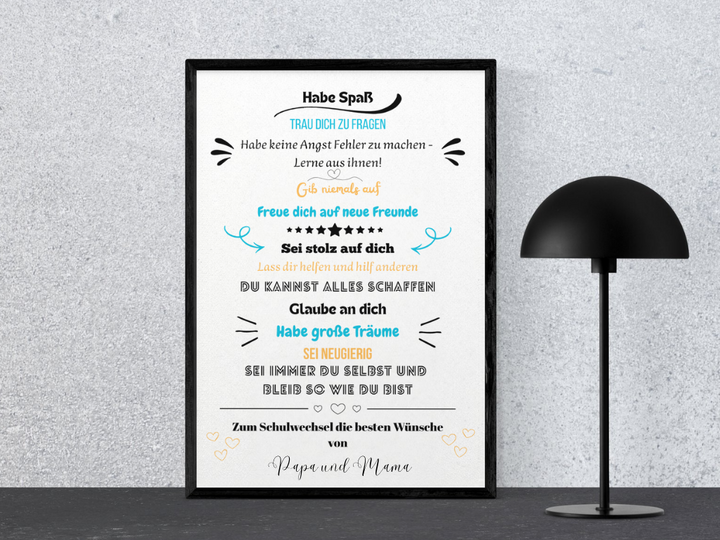 Motivationsposter zur Einschulung / zum Schulwechsel - in 4 Varianten