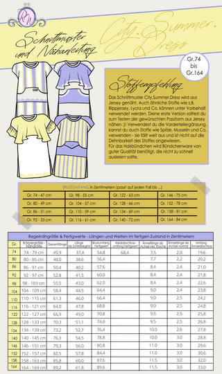 E-Book Schnittmuster City.Summer.Dress Gr. 74 bis 164