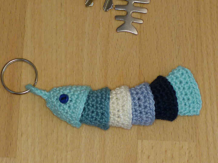 Häkelanleitung Schlüsselanhänger "Fisch" Taschenbaumler, maritim