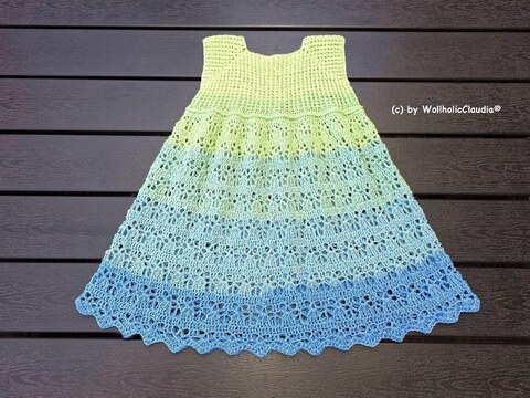 Häkelanleitung Kleid "Sommerblüte" - alle Kindergrößen