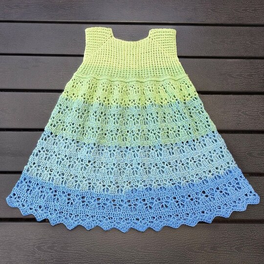 Häkelanleitung Kleid "Sommerblüte" - alle Kindergrößen