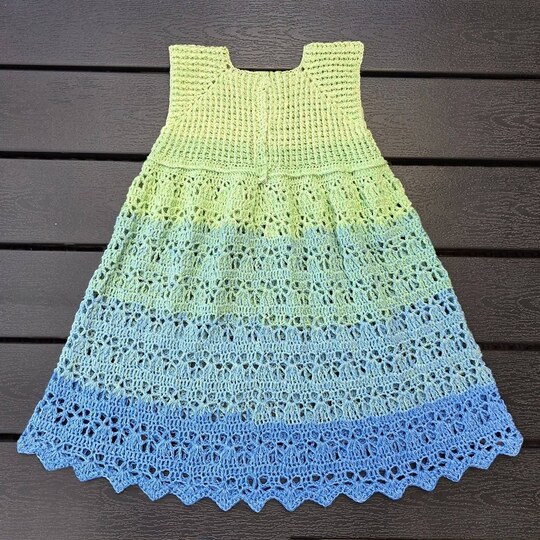 Häkelanleitung Kleid "Sommerblüte" - alle Kindergrößen