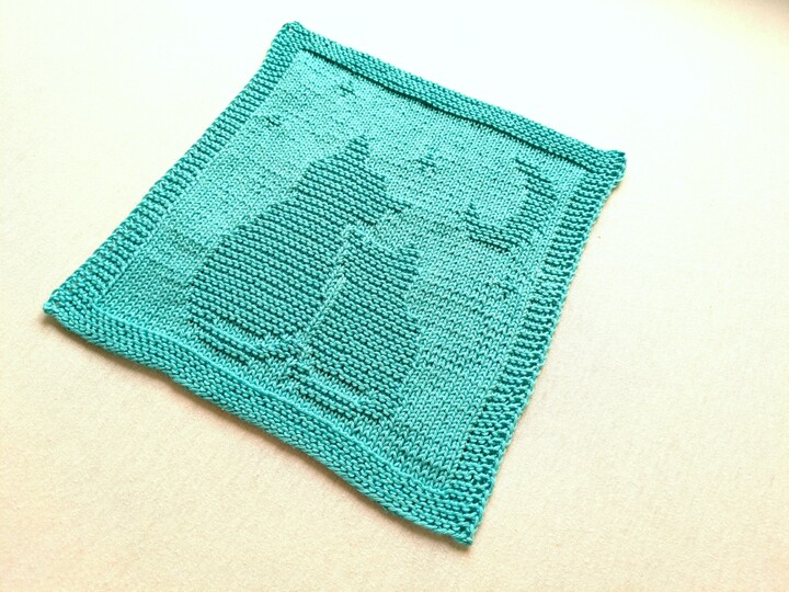 Strickanleitung Waschlappen / Spültuch "Traumnacht" - ganz einfach