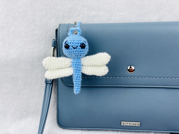 Easy Crochet Dragonfly Pattern, Cute Amigurumi Keychain
