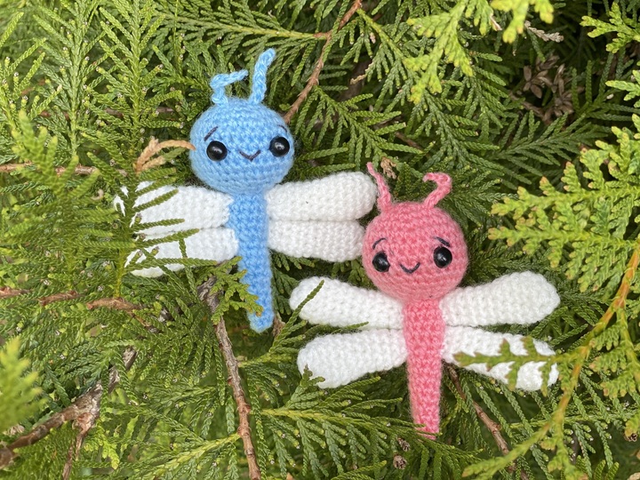 Easy Crochet Dragonfly Pattern, Cute Amigurumi Keychain