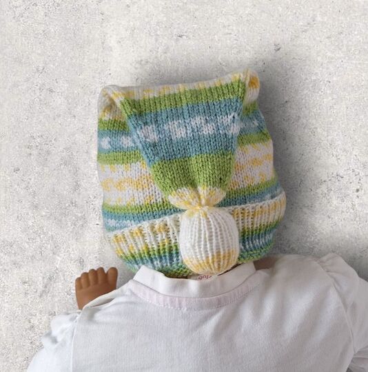 Strickanleitung Wichtelmütze unisex in 3 Größen, ca. 2 Mon. - 4 Jahre #379