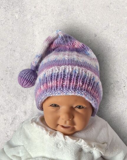 Strickanleitung Wichtelmütze unisex in 3 Größen, ca. 2 Mon. - 4 Jahre #379
