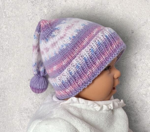 Strickanleitung Wichtelmütze unisex in 3 Größen, ca. 2 Mon. - 4 Jahre #379