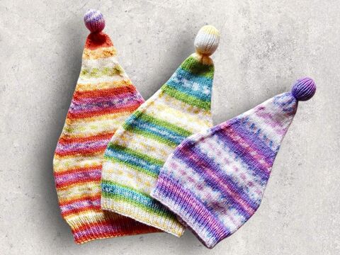 Strickanleitung Wichtelmütze unisex in 3 Größen, ca. 2 Mon. - 4 Jahre #379