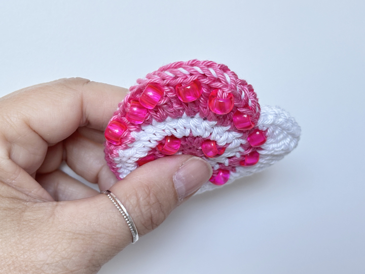 Click Clack Spiral Heart, Clicker Fidget Toy, Beaded Crochet Pattern