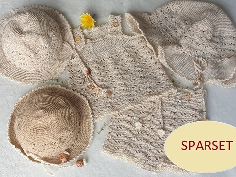 3-in-1 Häkelset „Ocean Wave“ – Mitwachsendes Baby- & Sommer-Set (Sparpaket)