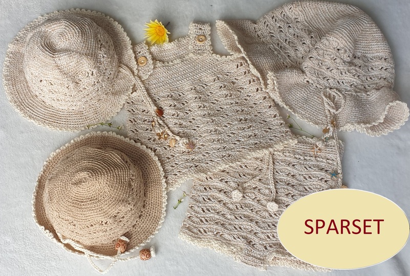 3-in-1 Häkelset „Ocean Wave“ – Mitwachsendes Baby- & Sommer-Set (Sparpaket)