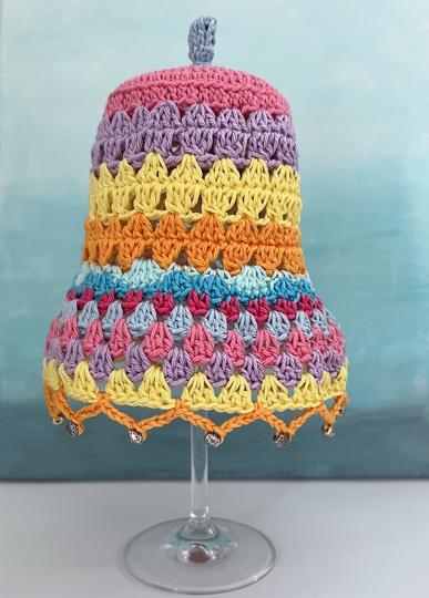 Crochet Pattern Lampshade for Wine Glass, Table + Party Decor Lantern