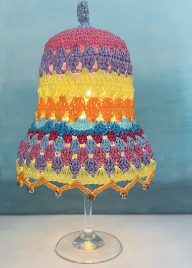 Crochet Pattern Lampshade for Wine Glass, Table + Party Decor Lantern