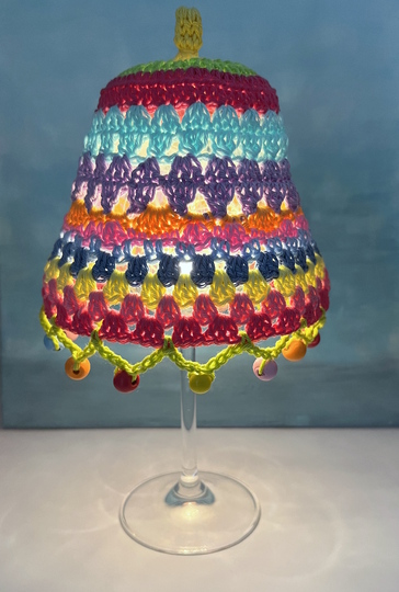 Crochet Pattern Lampshade for Wine Glass, Table + Party Decor Lantern