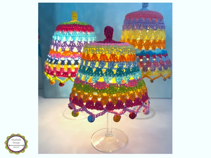 Häkelanleitung Weinglas-Lampenschirm, Lampion für Weinglas, Tischdeko