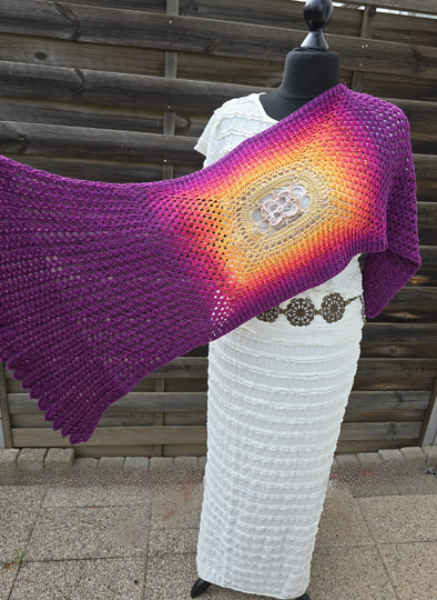 Häkelanleitung, elegante Stola "Magic Wings"