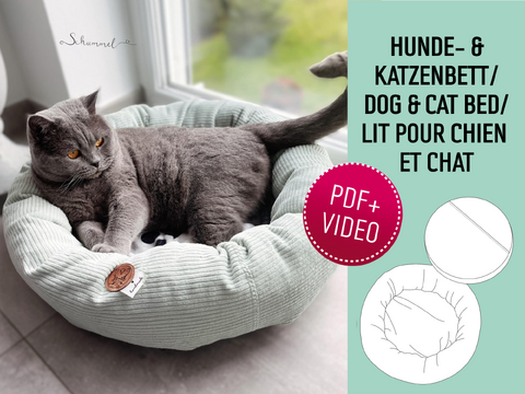 Katzenbett / Hundebett - PDF Schnittmuster & Nähanleitung mit Video