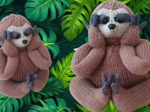 TeaCosyFolk's Three‑Toed Sloth Tea Cosy Knitting Pattern