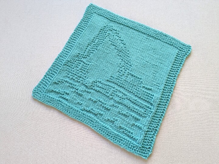 Waschlappen / Spültuch für Bagger-Fans - ganz einfache Strickanleitung