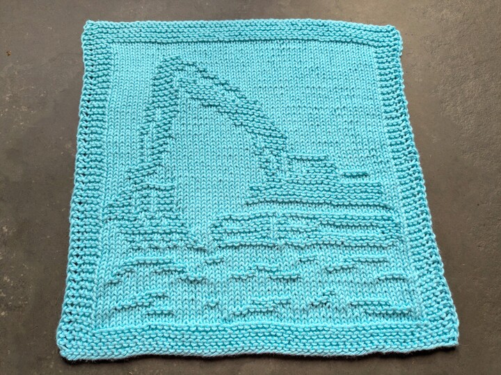 Waschlappen / Spültuch für Bagger-Fans - ganz einfache Strickanleitung