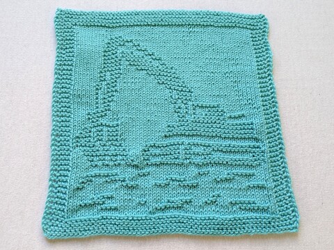 Waschlappen / Spültuch für Bagger-Fans - ganz einfache Strickanleitung