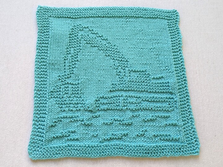 Waschlappen / Spültuch für Bagger-Fans - ganz einfache Strickanleitung