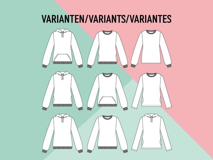 Nafi Hoodie Pullover - PDF Sewing Pattern & Instructions with Video