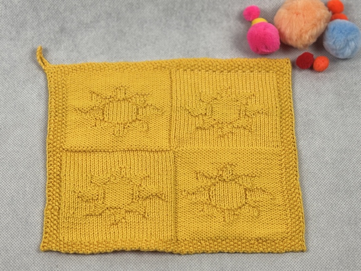Waschlappen Sonne - Freude – Eine Strickanleitung