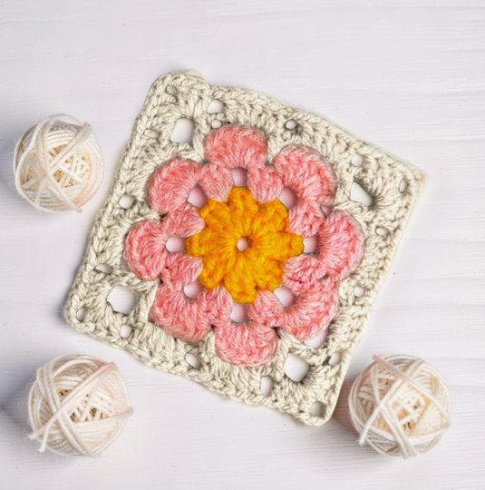 Crochet Bloom Granny Square Pattern, Garden Blossom Motif (Video Tutorial)