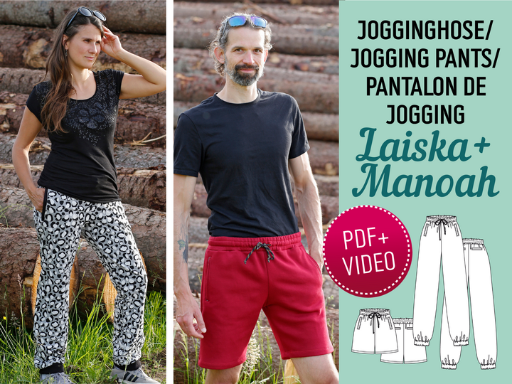 Jogginghose Laiska (Frauen) + Manoah (Männer) Schnittmuster & Nähanleitung