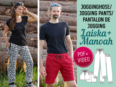 Laiska (Women) + Manoah (Men) Jogging Pants – Sewing Pattern & Instructions