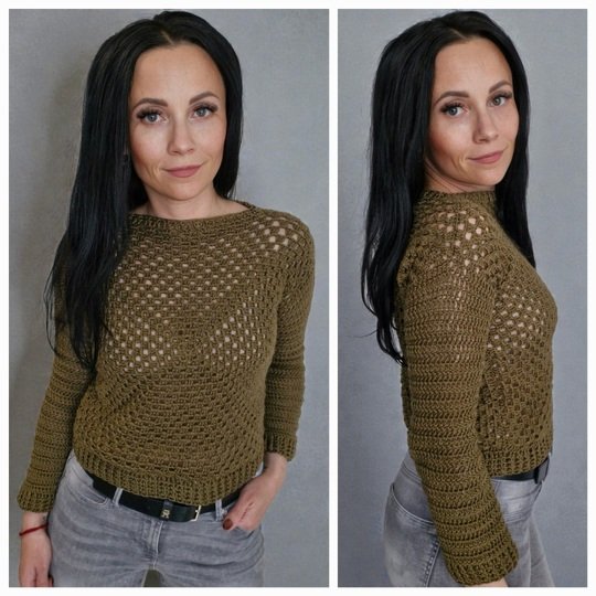 Sommerpulli Olivia häkeln - Granny Square Pulli XS - XXL / in allen Längen